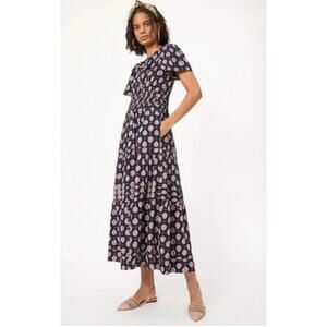 Anthropologie S Maeve Somerset Navy Blue maxi dress